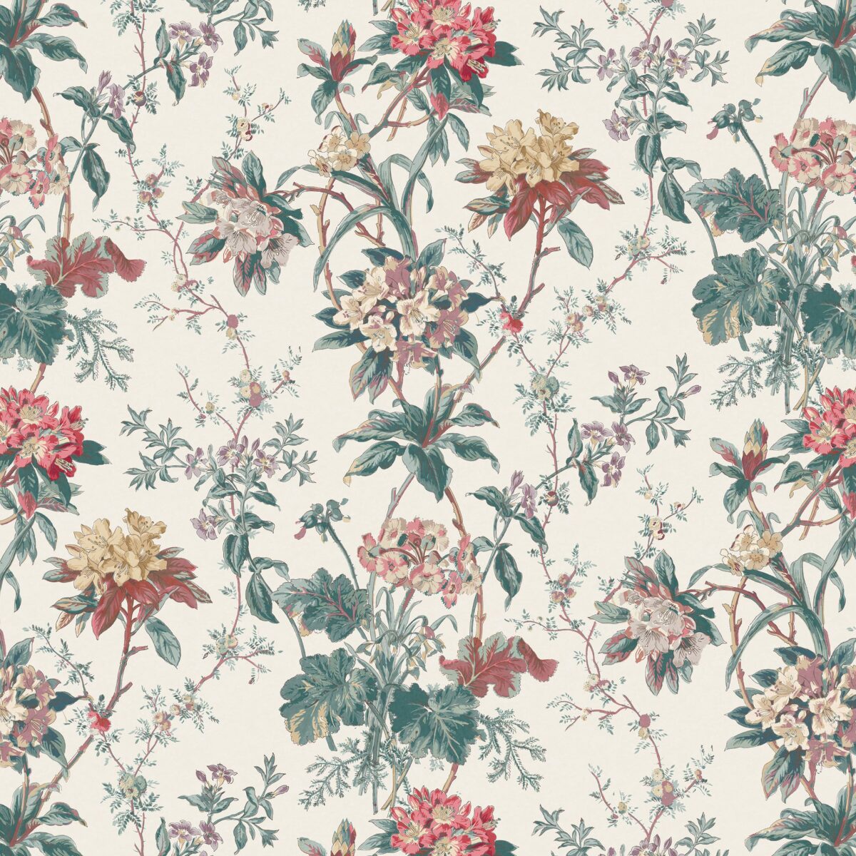blue botanical printed fabric from Nina Campbell