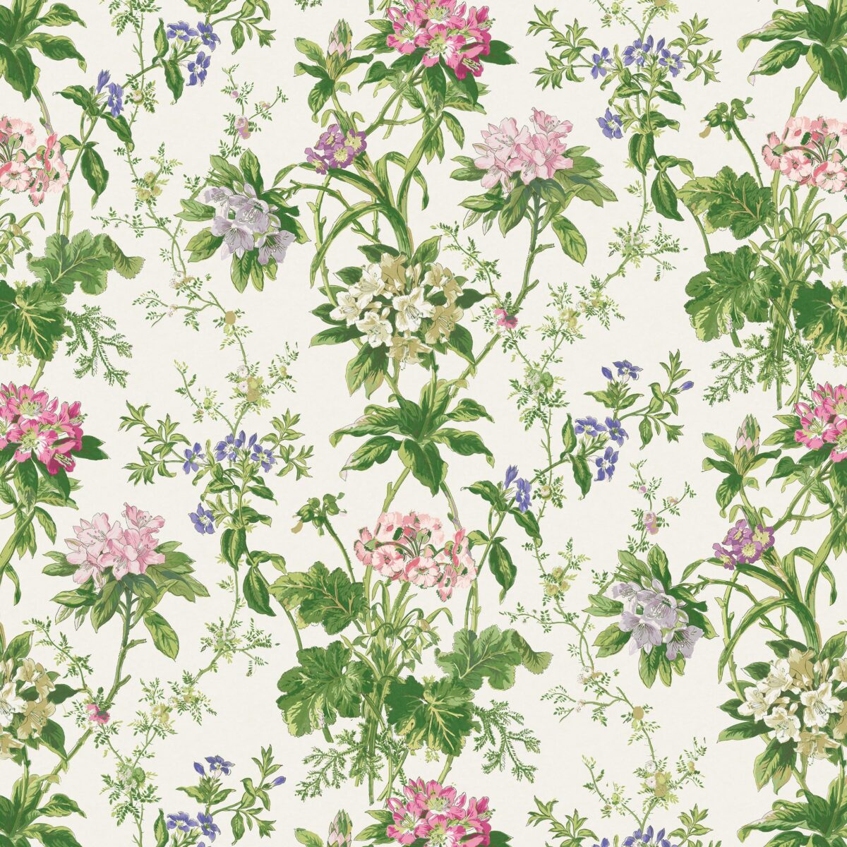 pink botanical printed fabric from Nina Campbell