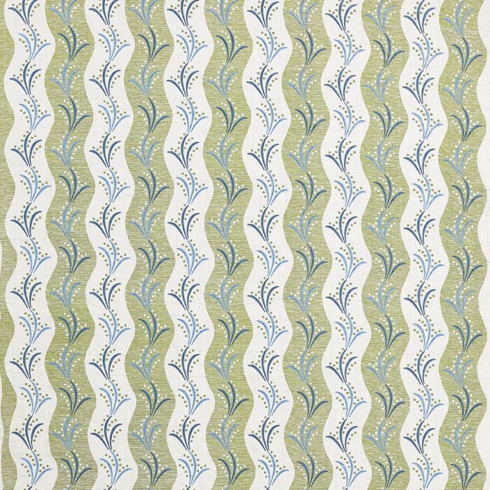 Sidney Stripe Fabric - Green / Blue swatch