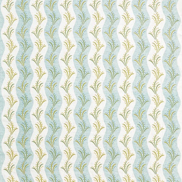 Sidney Stripe Fabric - Aqua /  Green – Aqua / Green swatch
