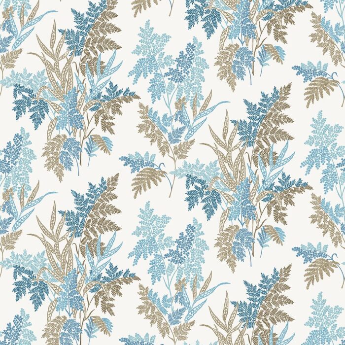 Fern Craze Fabric - Indigo / Blue swatch