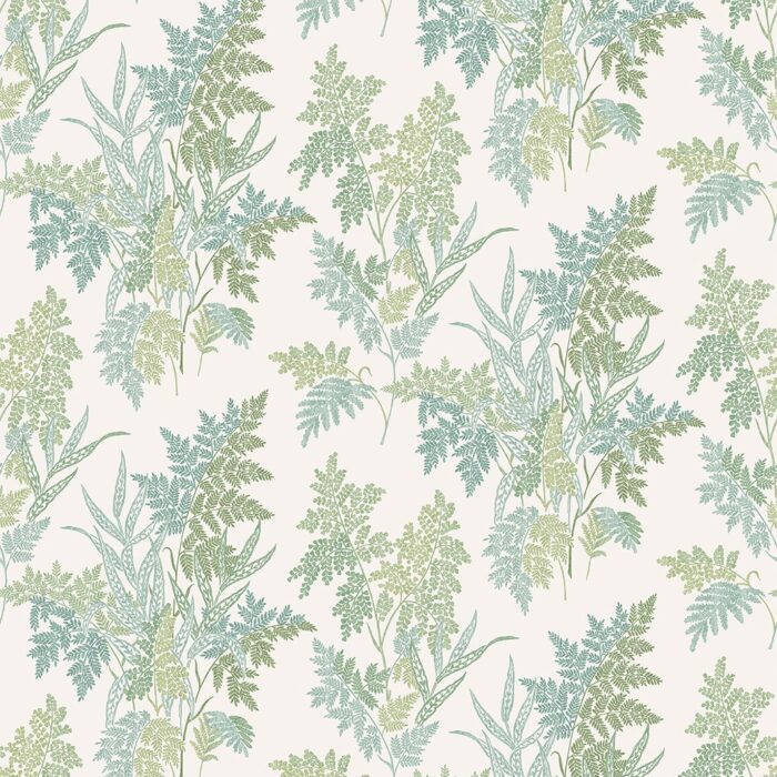Fern Craze Fabric - Aqua / Eucalyptus swatch