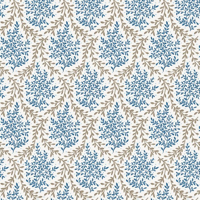 Bedgebury Fabric - Indigo / Chocolate swatch