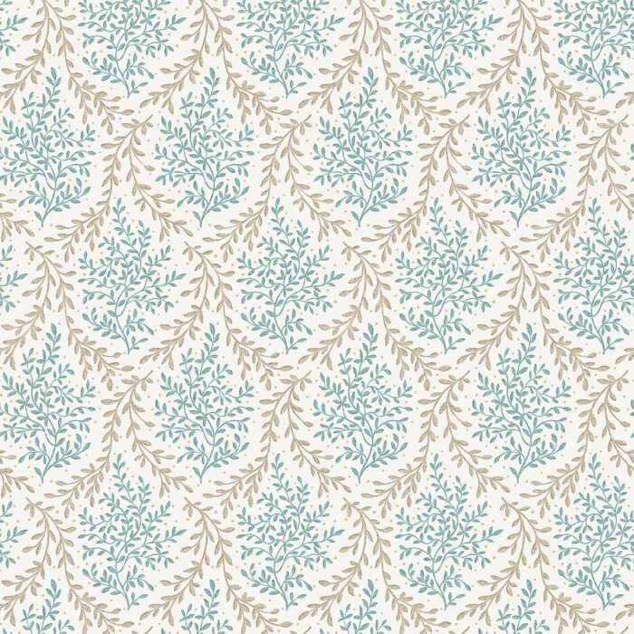 Bedgebury Fabric - Aqua / Beige swatch