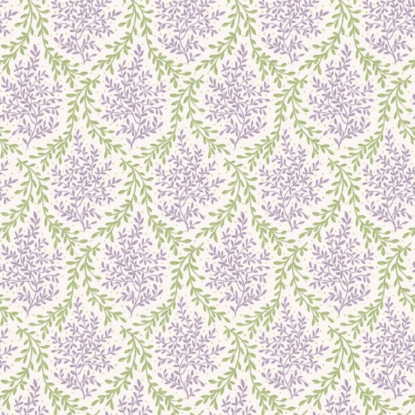 Bedgebury Fabric - Lilac / Green by purple botanical printed fabric from Nina Campbell