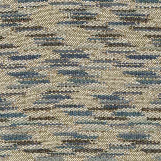 Marden Fabric - Indigo / Blue by blue contemporary woolen fabric from Nina Campbell