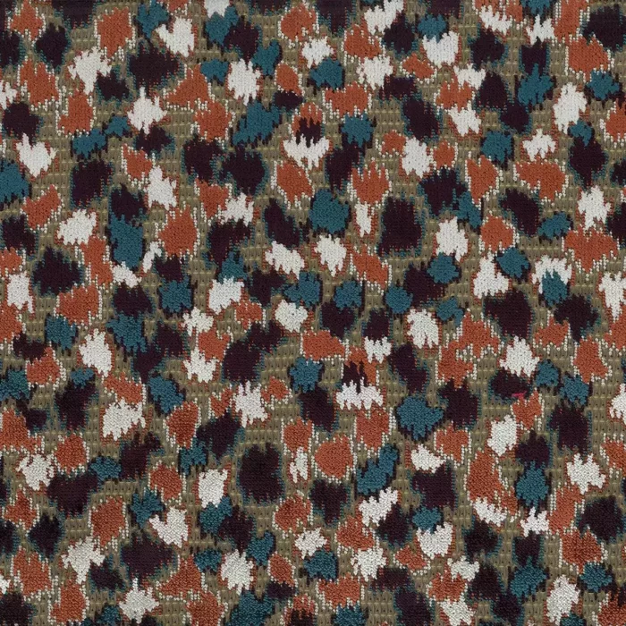 Orford Fabric - Peacock /  Coral – Peacock / Coral swatch
