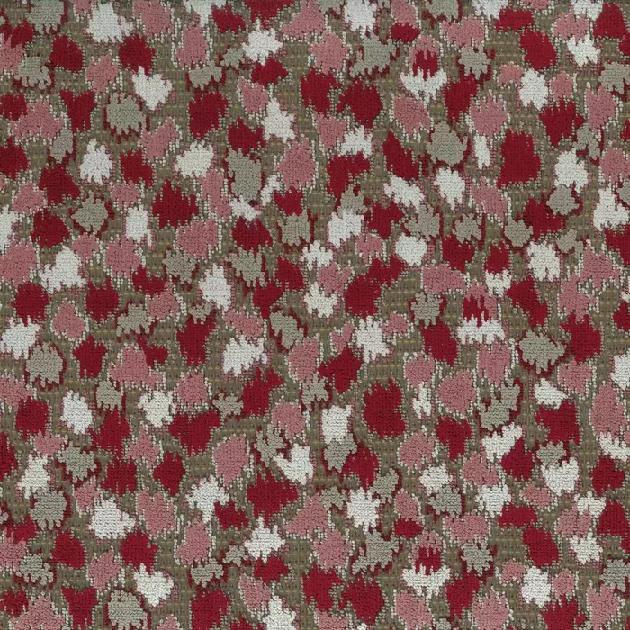 Orford Fabric - Red / Rose /  Taupe – Red / Rose / Taupe swatch