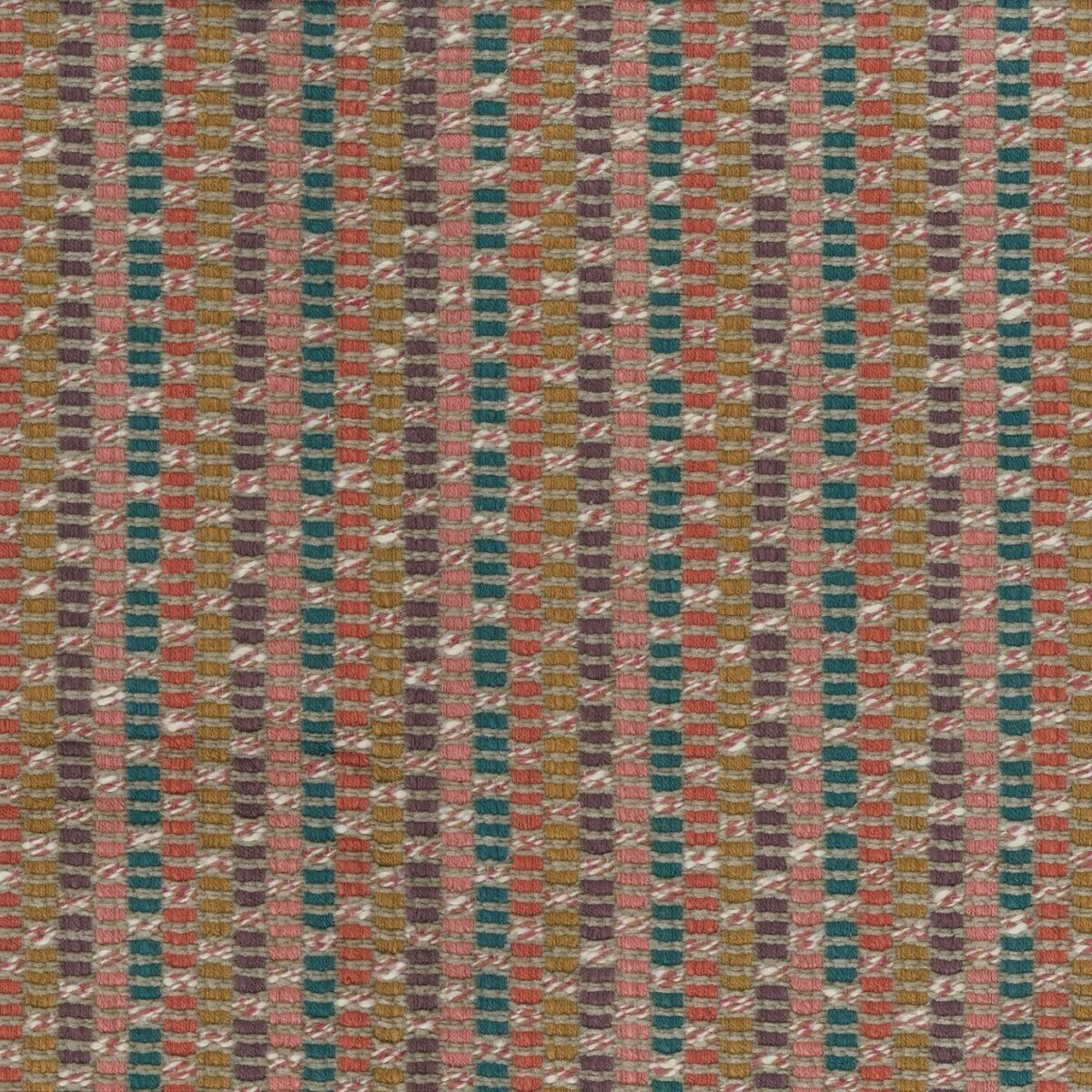 Cristallo Fabric - Terracotta / Plum / Coral by multicolour striped misc fabric from Osborne & Little