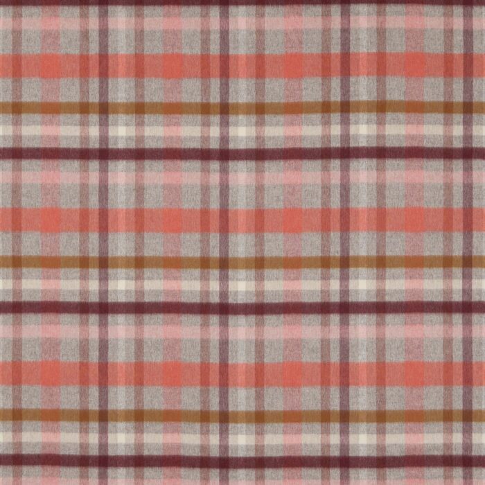 Cassiano Fabric - Coral / Plum swatch