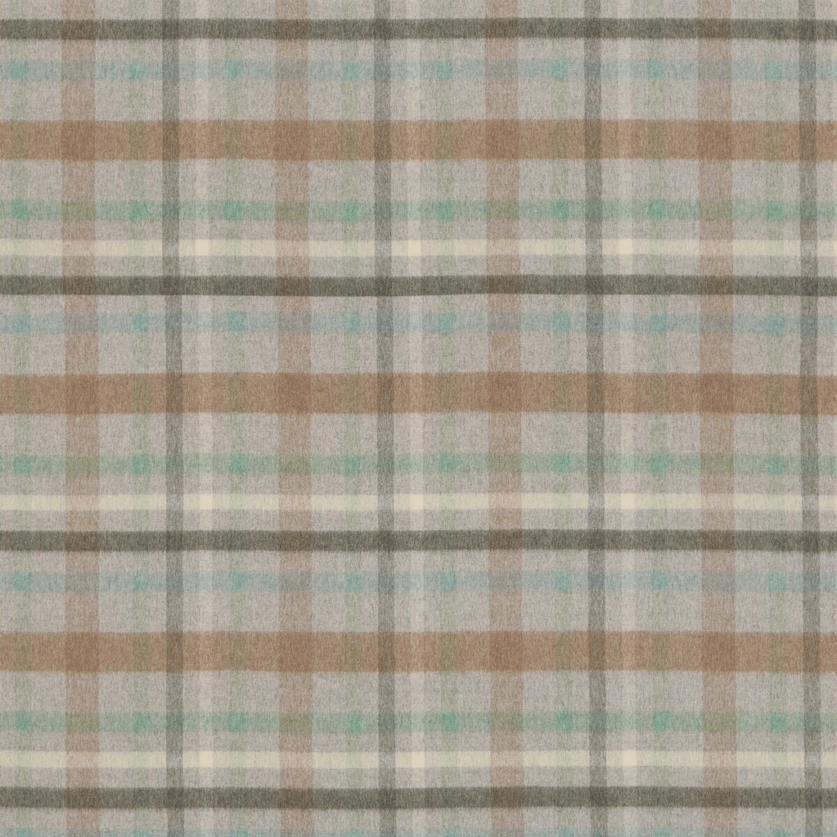 Cassiano Fabric - Pebble / Mint / Ivory by multicolour checked woolen fabric from Osborne & Little