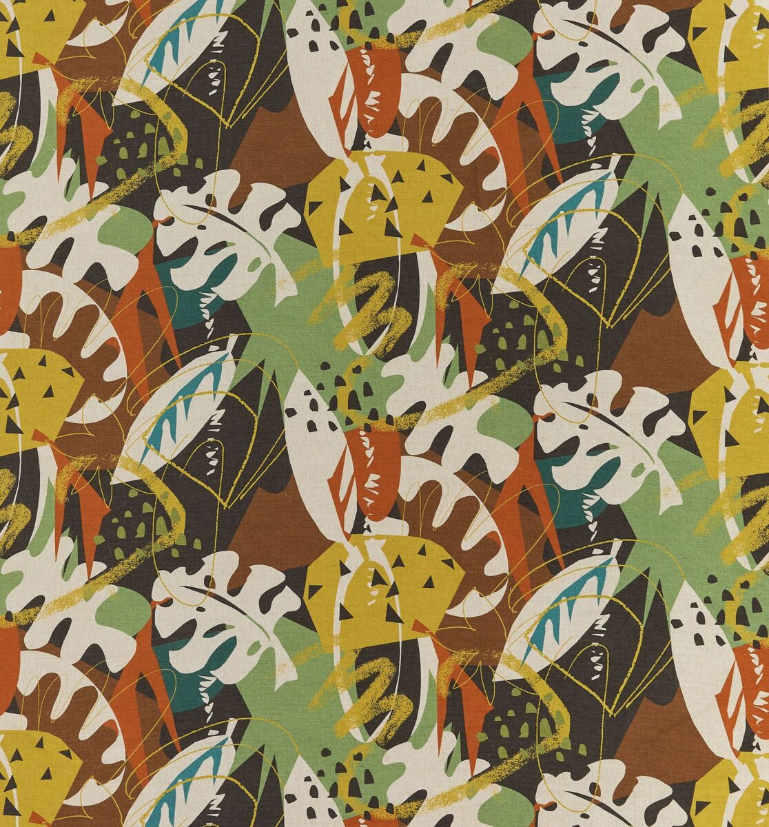 multicolour botanical printed fabric from Osborne & Little