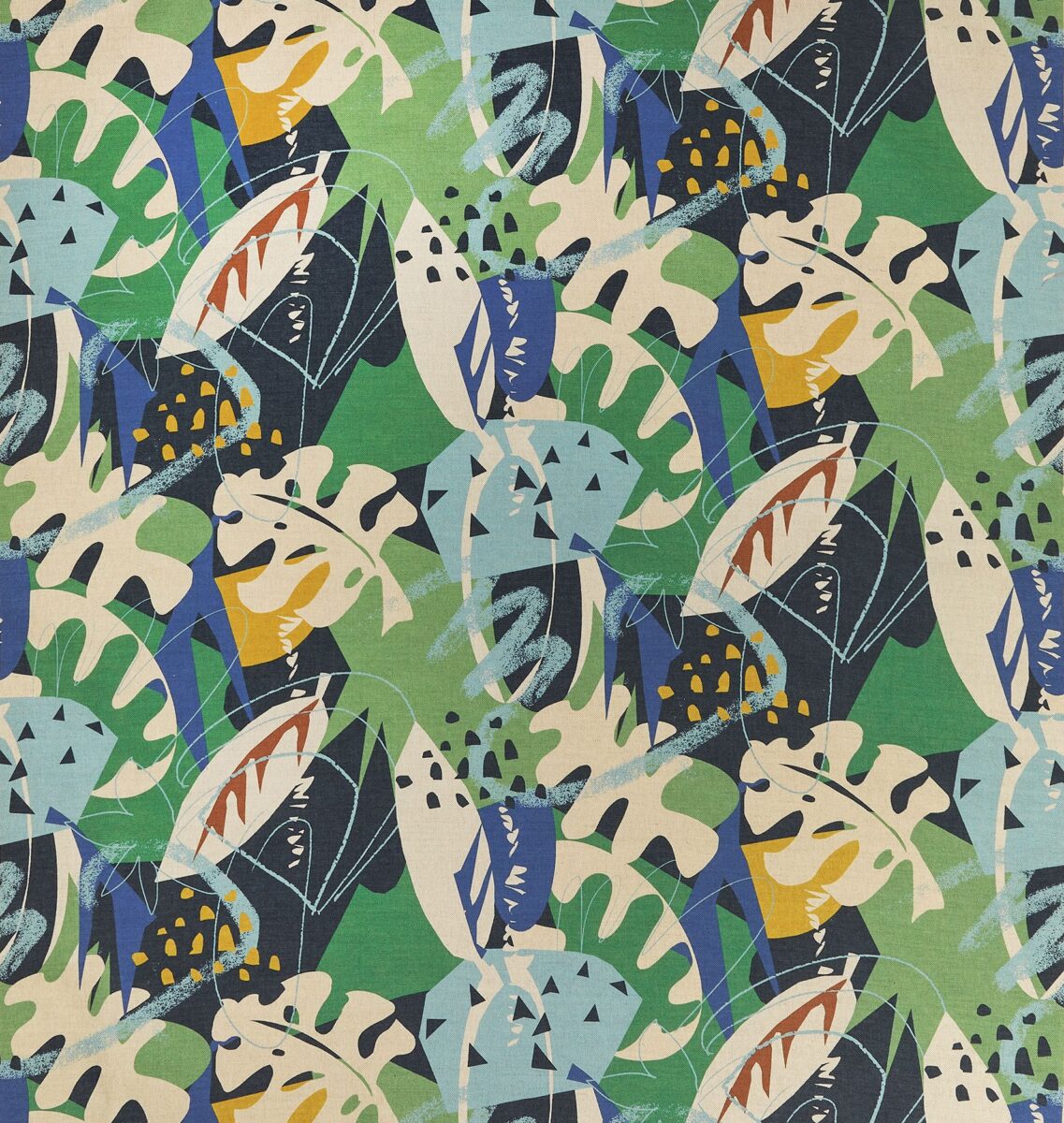 multicolour botanical printed fabric from Osborne & Little