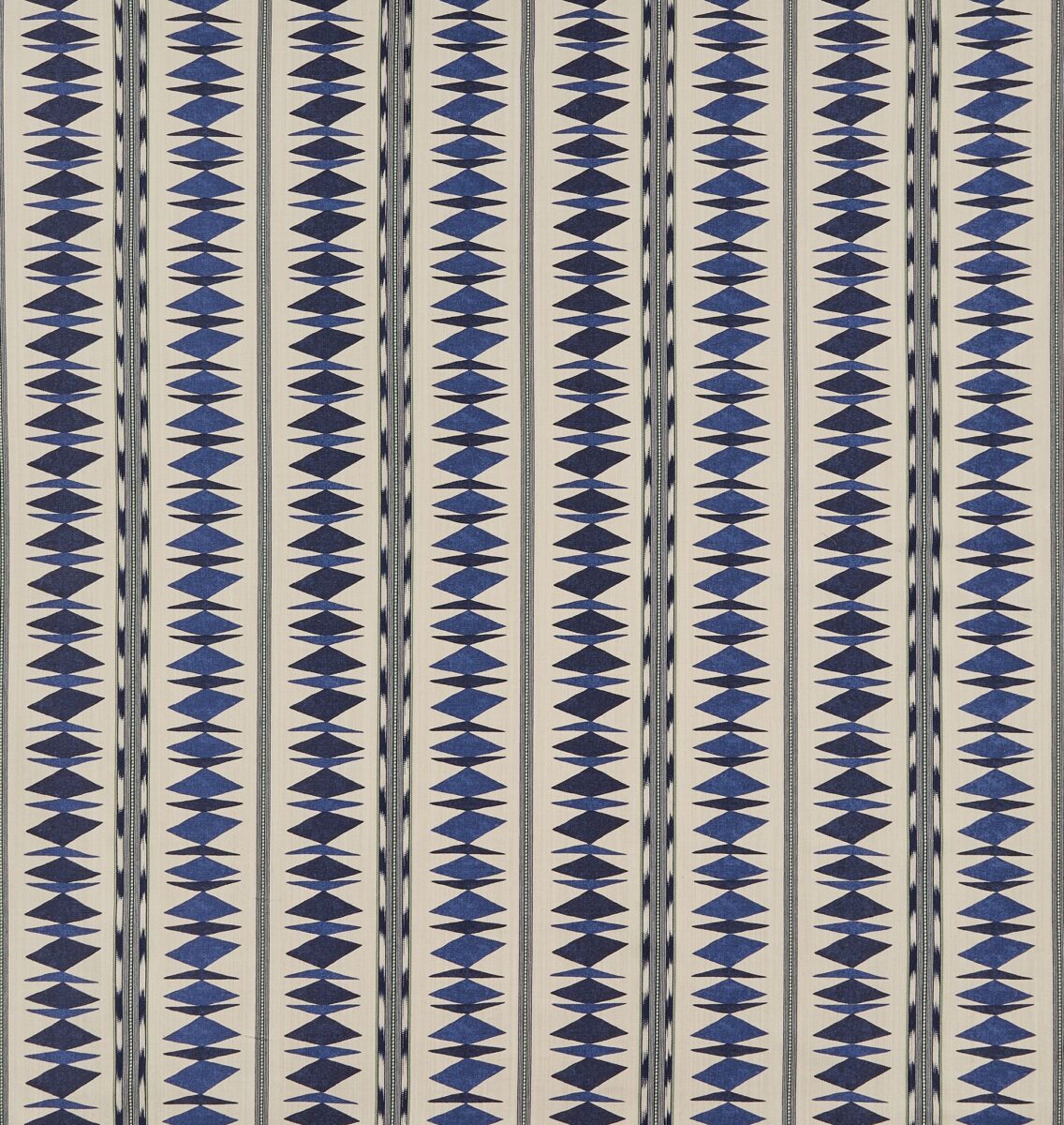 Samira Fabric - Indigo by blue striped printed fabric from Osborne & Little