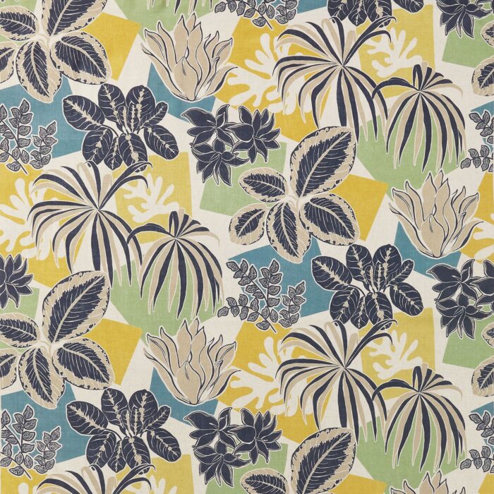 Frondoso Fabric - Petrol /  Gold – Petrol / Gold swatch