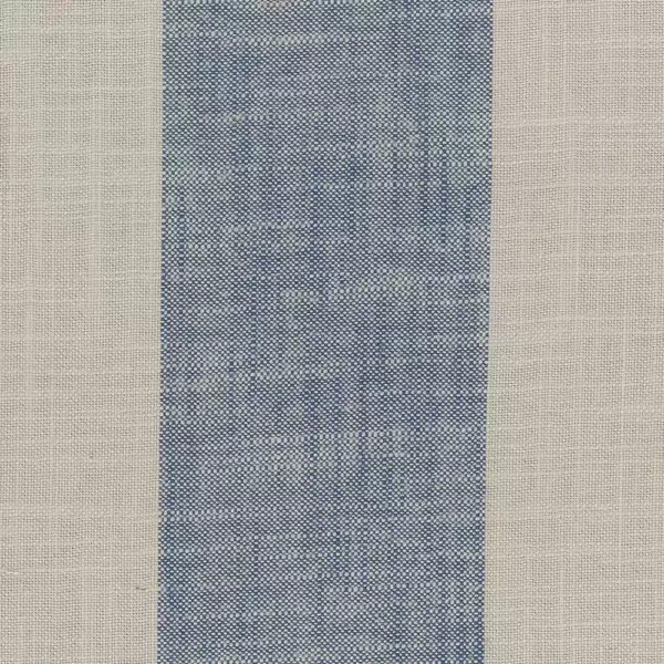 Pisa Largo Fabric - Indigo by blue striped woven fabric from Osborne & Little