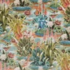 multicolour botanical velvet-chenille fabric from Osborne & Little