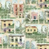 multicolour botanical linen fabric from Osborne & Little