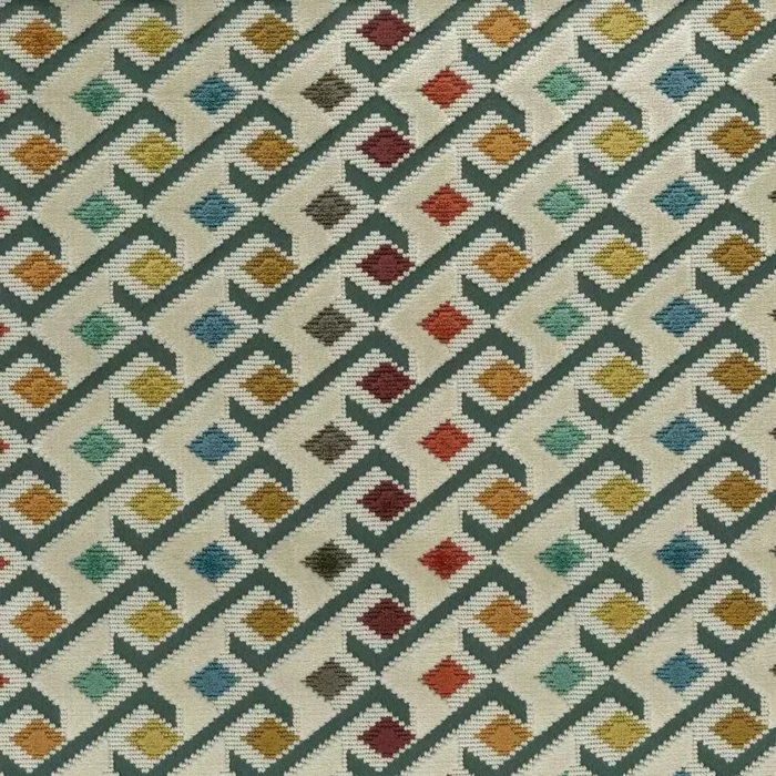 Ilaria Fabric - Terracotta /  Teal / Amber – Terracotta / Teal / Amber swatch