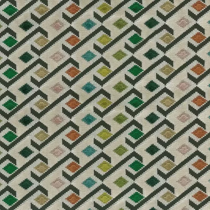 Ilaria Fabric - Grass /  Chartreuse / Brick – Grass / Chartreuse / Brick swatch