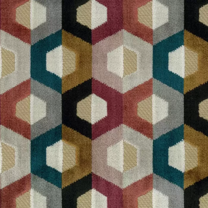 Favo Fabric - Mallard / Ginger  / Wine – Mallard / Ginger / Wine swatch