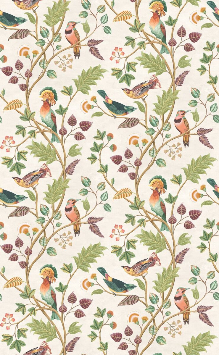 Mayani Wallpaper - Olive by multicolour animal wallpaper from osborne & little