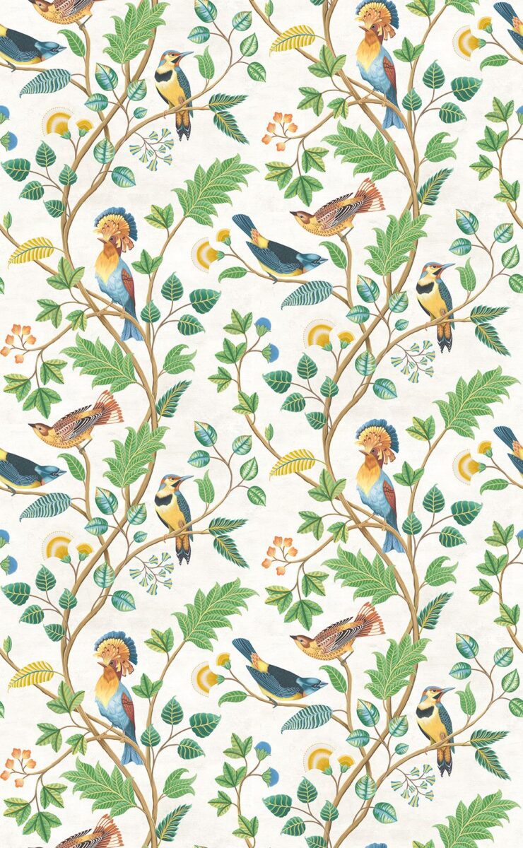 Mayani Wallpaper - Apple by multicolour animal wallpaper from osborne & little