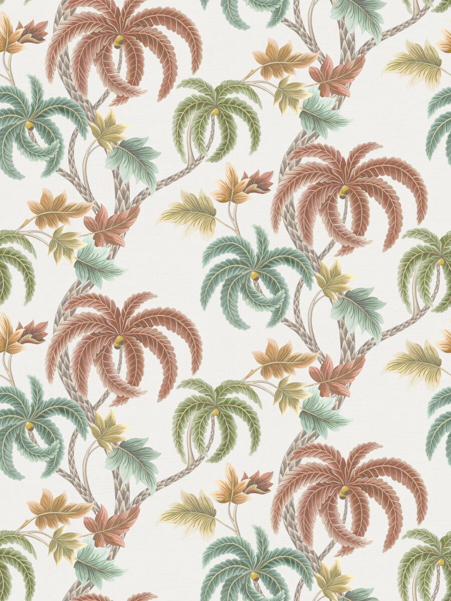 Shalimar Wallpaper - Chestnut by multicolour botanical wallpaper from osborne & little