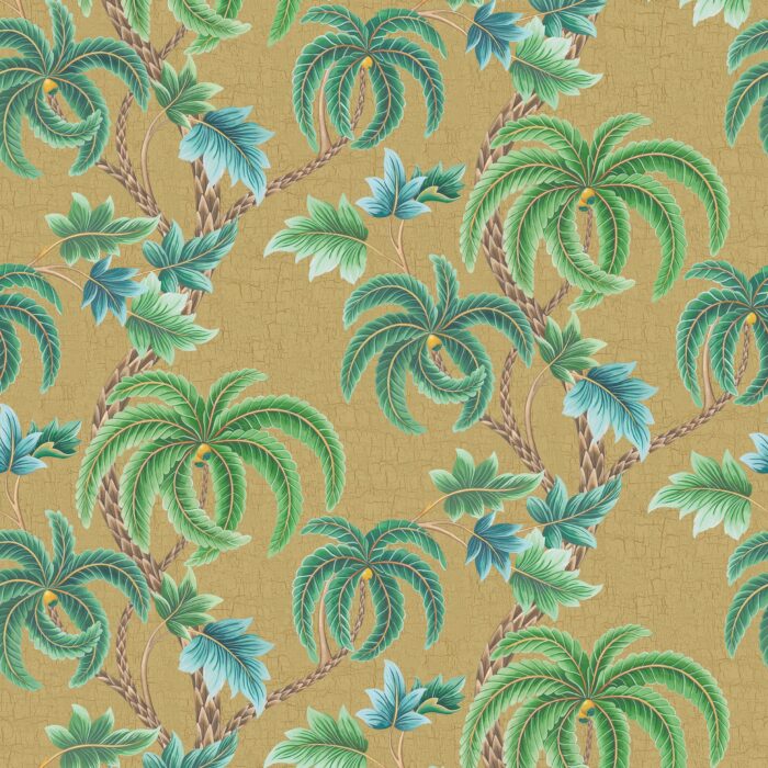 Shalimar Wallpaper - Metallic Gold fabric swatch W7903-03