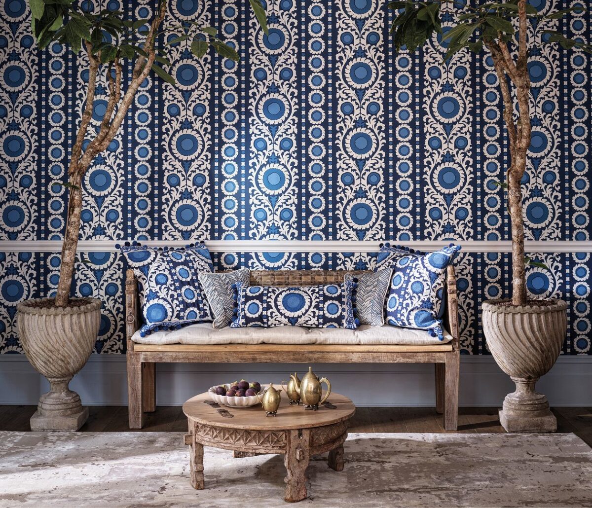 Samrina Wallpaper - Ivory / Gilver from