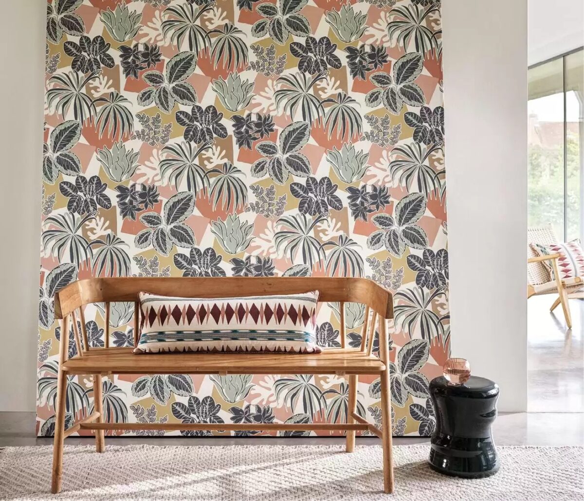 Frondoso Wallpaper - Blush / Ink by Frondoso Wallpaper - Blush / Ink from