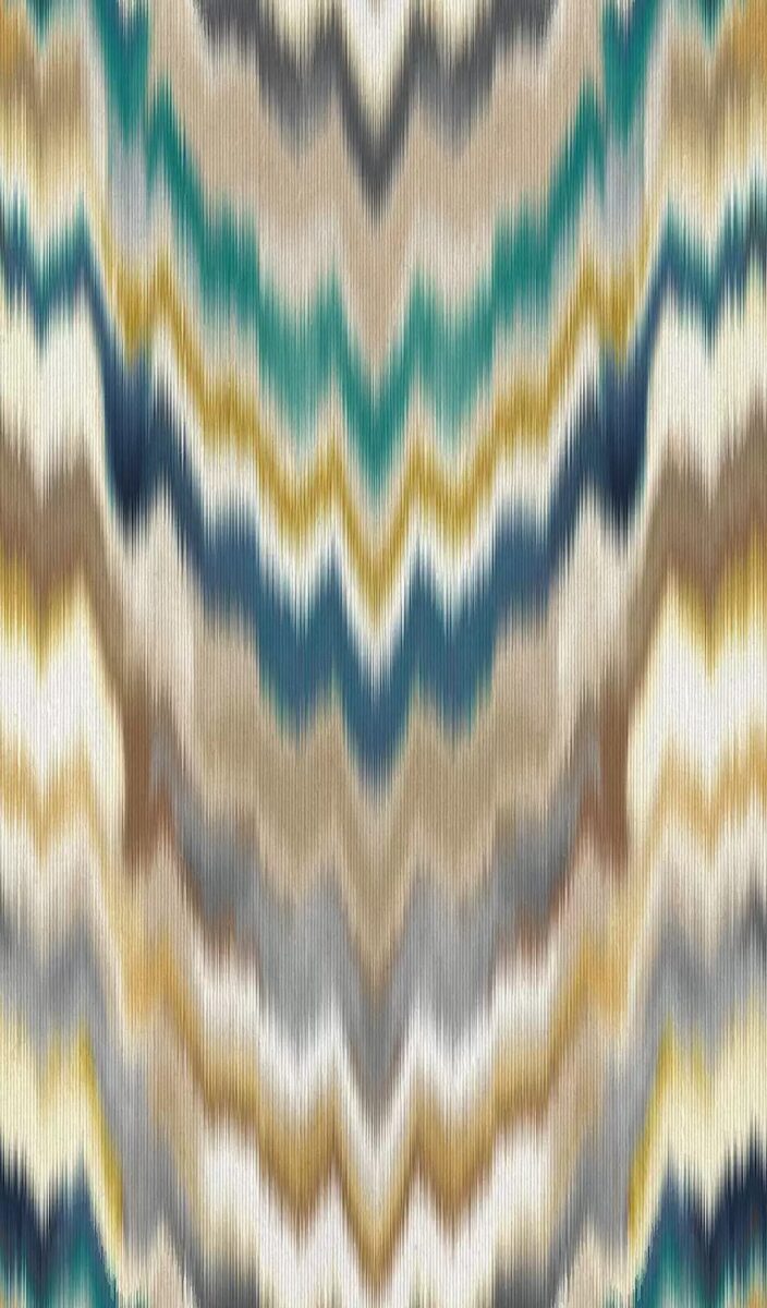 Irisa Wallpaper - Petrol / Gold by multicolour misc wallpaper from osborne & little