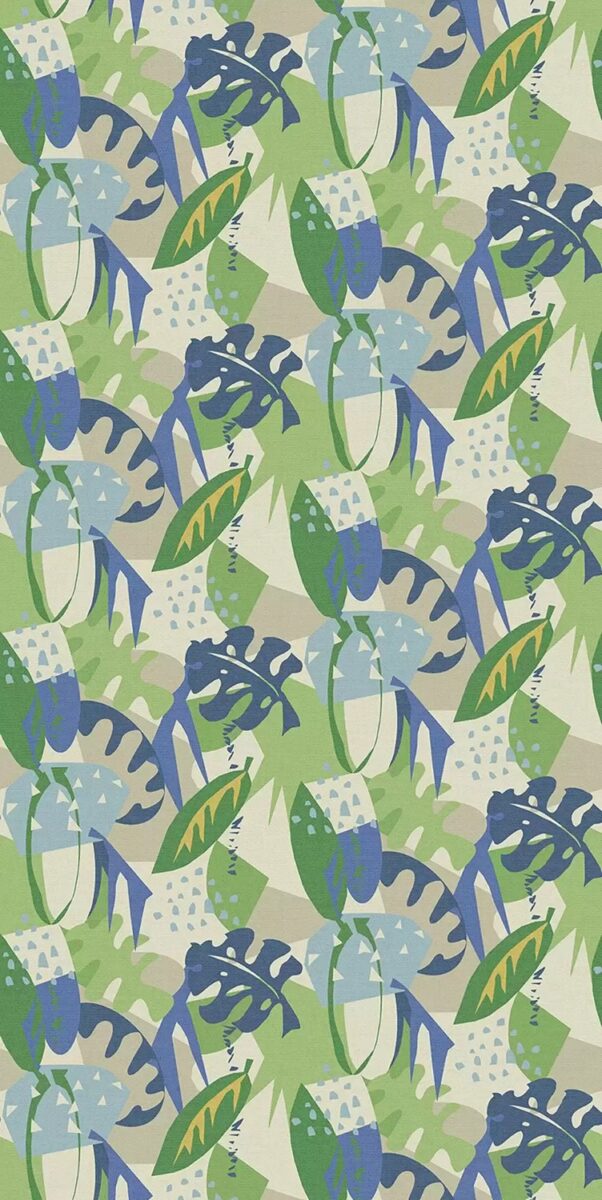 Zylina Wallpaper - Indigo / Emerald by green botanical wallpaper from osborne & little