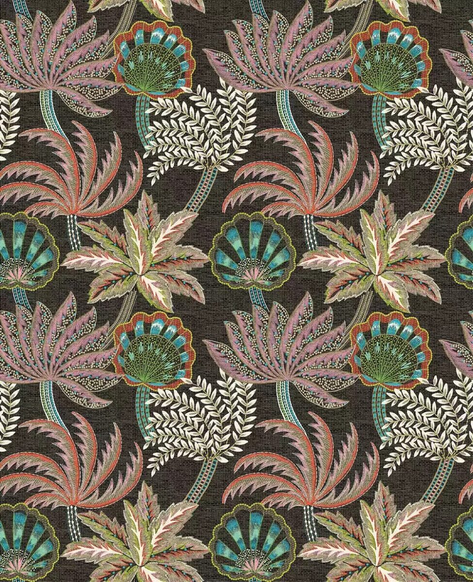 Ravenala Wallpaper - Charcoal / Blush by multicolour botanical wallpaper from osborne & little