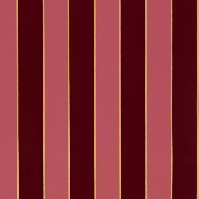Regency Stripe Wallpaper -  Carmine / Gold swatch