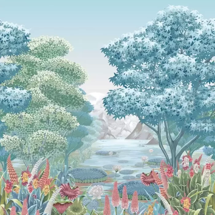 Elysium Mural Wallpaper - Aqua swatch