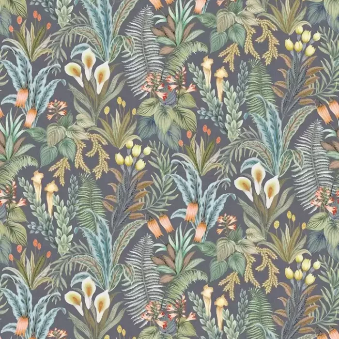 Calla Lily Wallpaper - Midnight swatch
