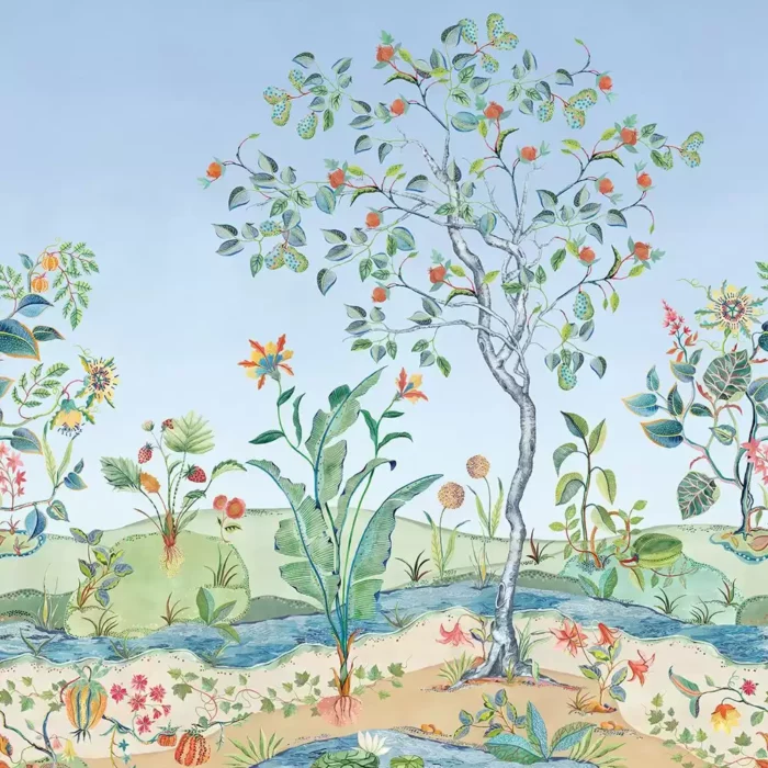 Mythical Mural Wallpaper - Azure swatch