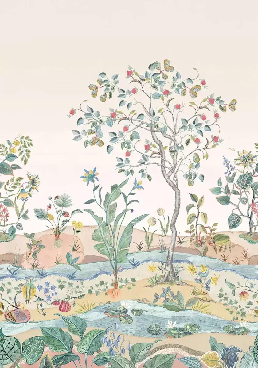 Mythical Mural Wallpaper - Shell by neutral botanical wallpaper from osborne & little