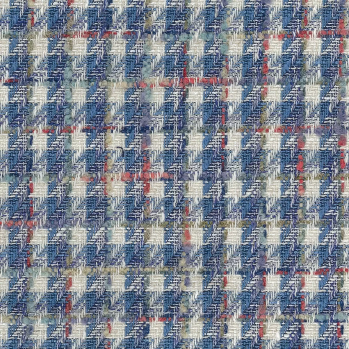 Burlington Fabric - Denim / Coral by blue checked woolen fabric from Osborne & Little