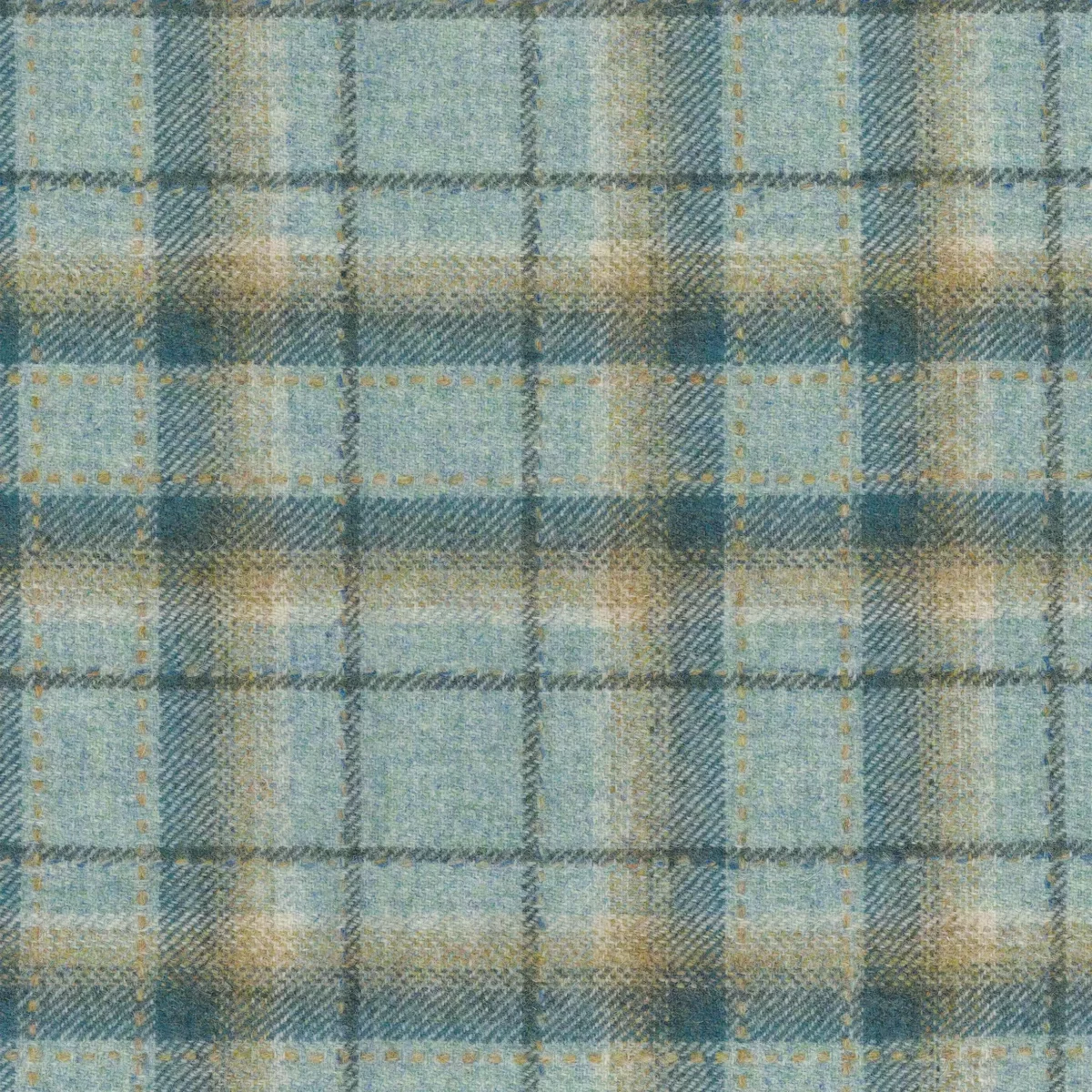 Jermyn Fabric - Thyme by blue checked woolen fabric from Osborne & Little