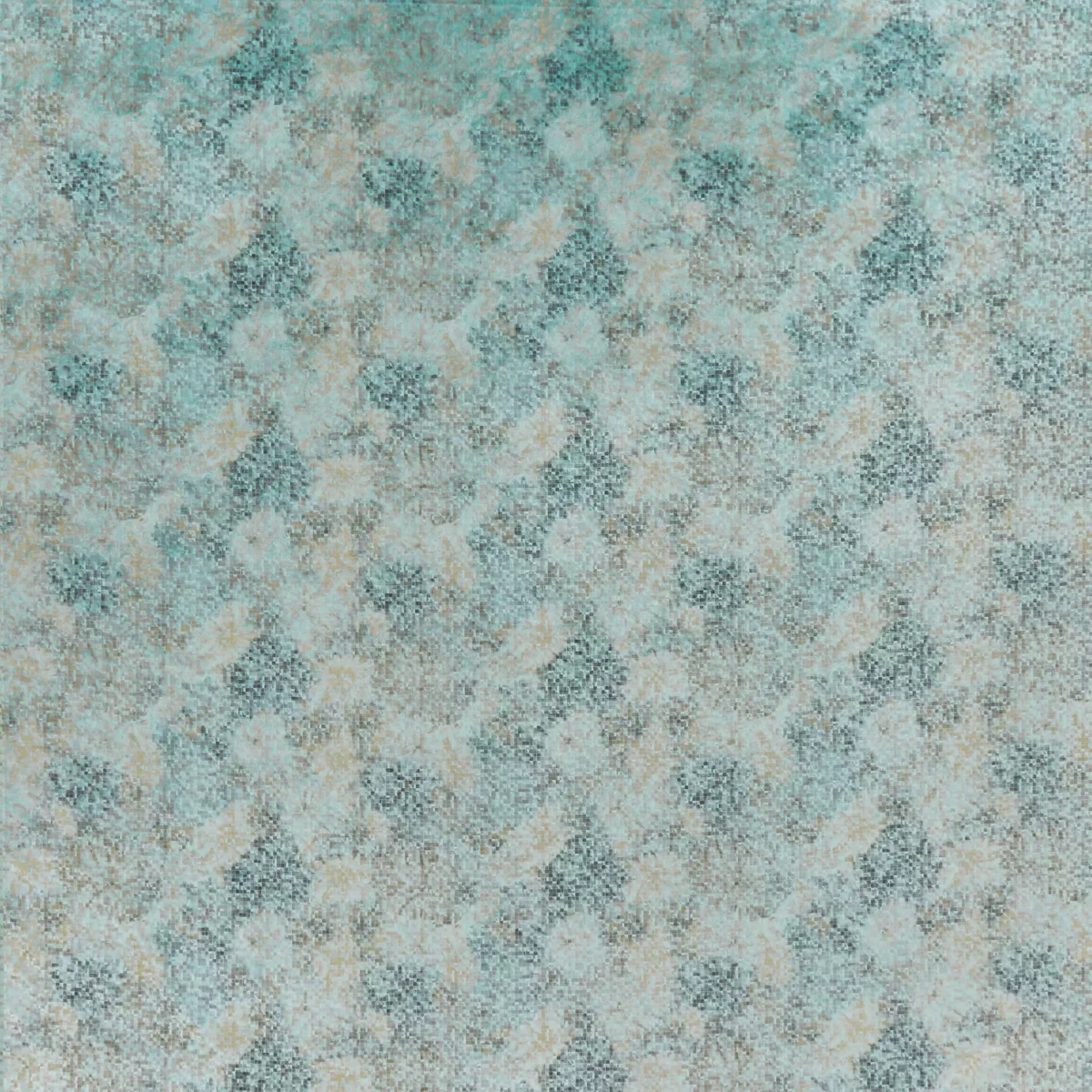 Orfeo Fabric - Mint by blue contemporary velvet-chenille fabric from Osborne & Little