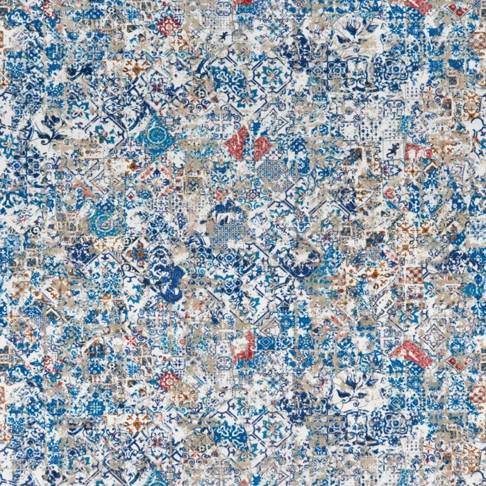 Poppea Fabric - Royal Blue /  Russet – Royal Blue / Russet swatch