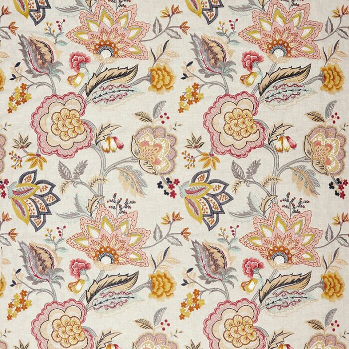 Samode Fabric - Terracotta /  Airforce – Terracotta / Airforce swatch
