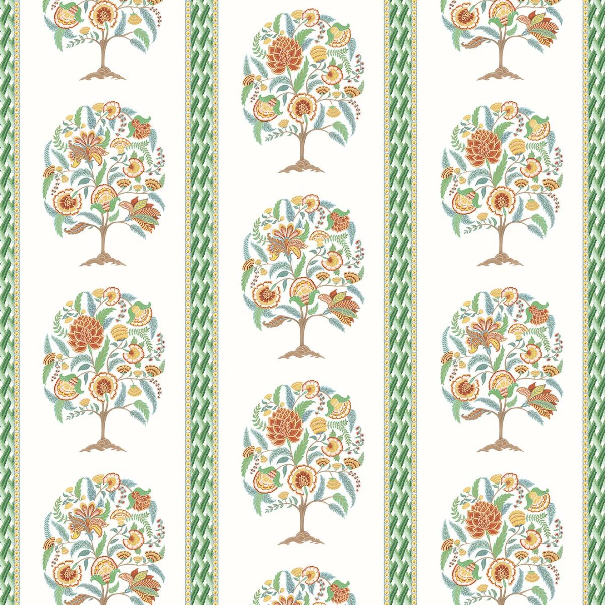 green botanical linen fabric from Osborne & Little