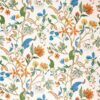 orange botanical linen fabric from Osborne & Little