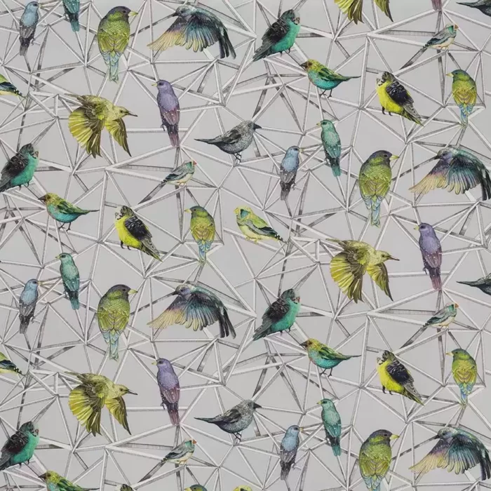 Aviary Fabric - Turquoise /  Chartreuse – Turquoise / Chartreuse swatch
