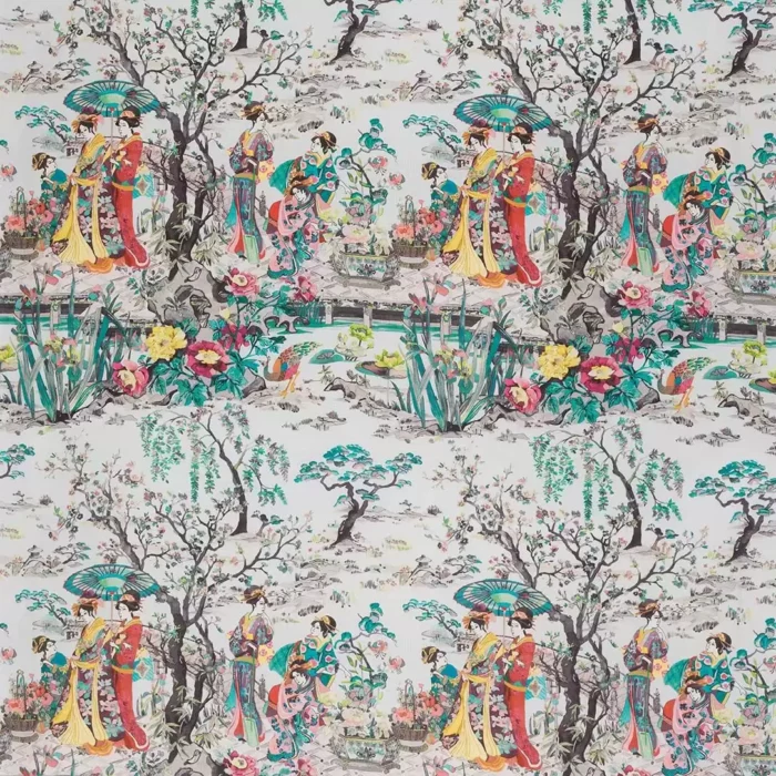 Japanese Garden Fabric - Teal swatch