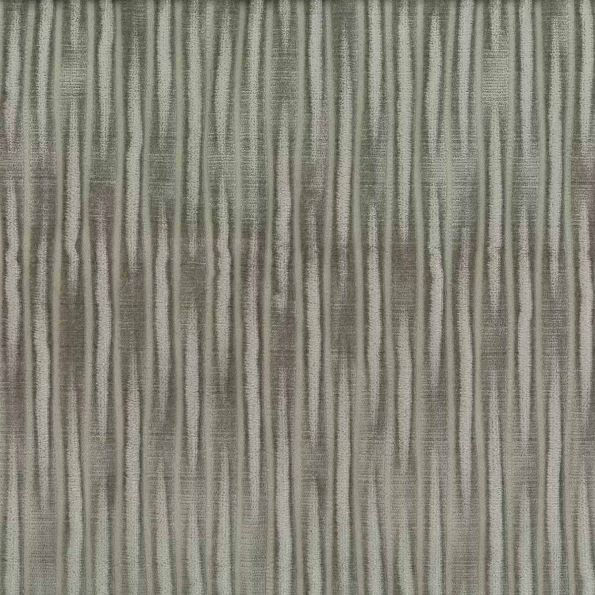 Cornelia Fabric - Silver by black-grey striped velvet-chenille fabric from Osborne & Little
