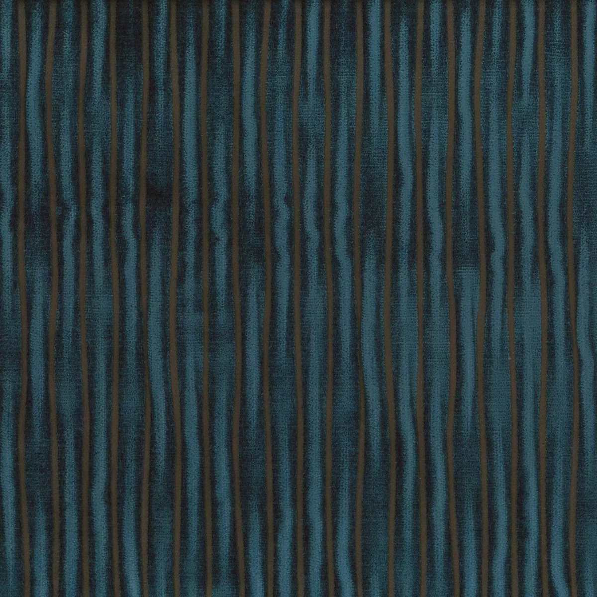 Cornelia Fabric - Petrol by blue striped velvet-chenille fabric from Osborne & Little